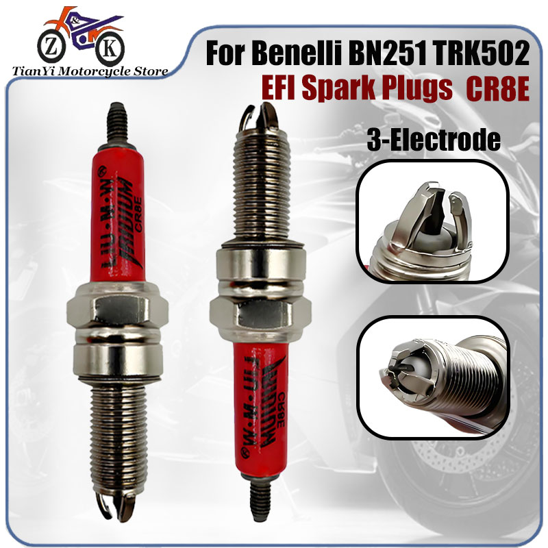 Motorcycle Spark Plug - 1 Uds CR8E 3 electrodos EFI